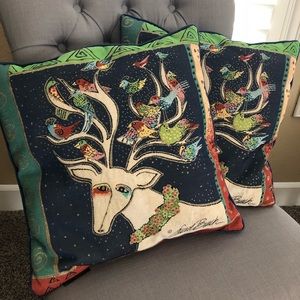 Set Of Two Pier One Laurel Burch Pillows